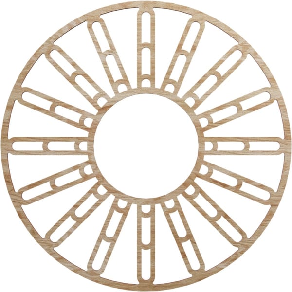 Ekena Millwork Hale Wood Fretwork Pierced Ceiling Medallion, Red Oak, 22"OD x 8"ID x 3/8"T CMWP22X22X0375HHRO - main